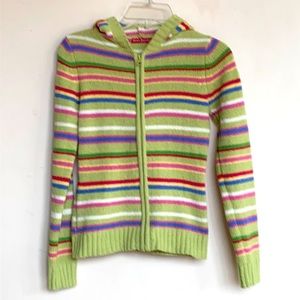 Heart Breakers Club Girls S Vibrant Striped Hooded Zipped Sweater